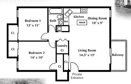 Floor plan 2-Bedroom Deluxe