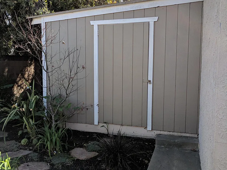 Storage shed (attached to the detached garage).