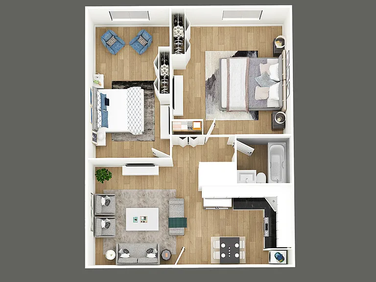 2/1 Floor Plan - Fully Renovated