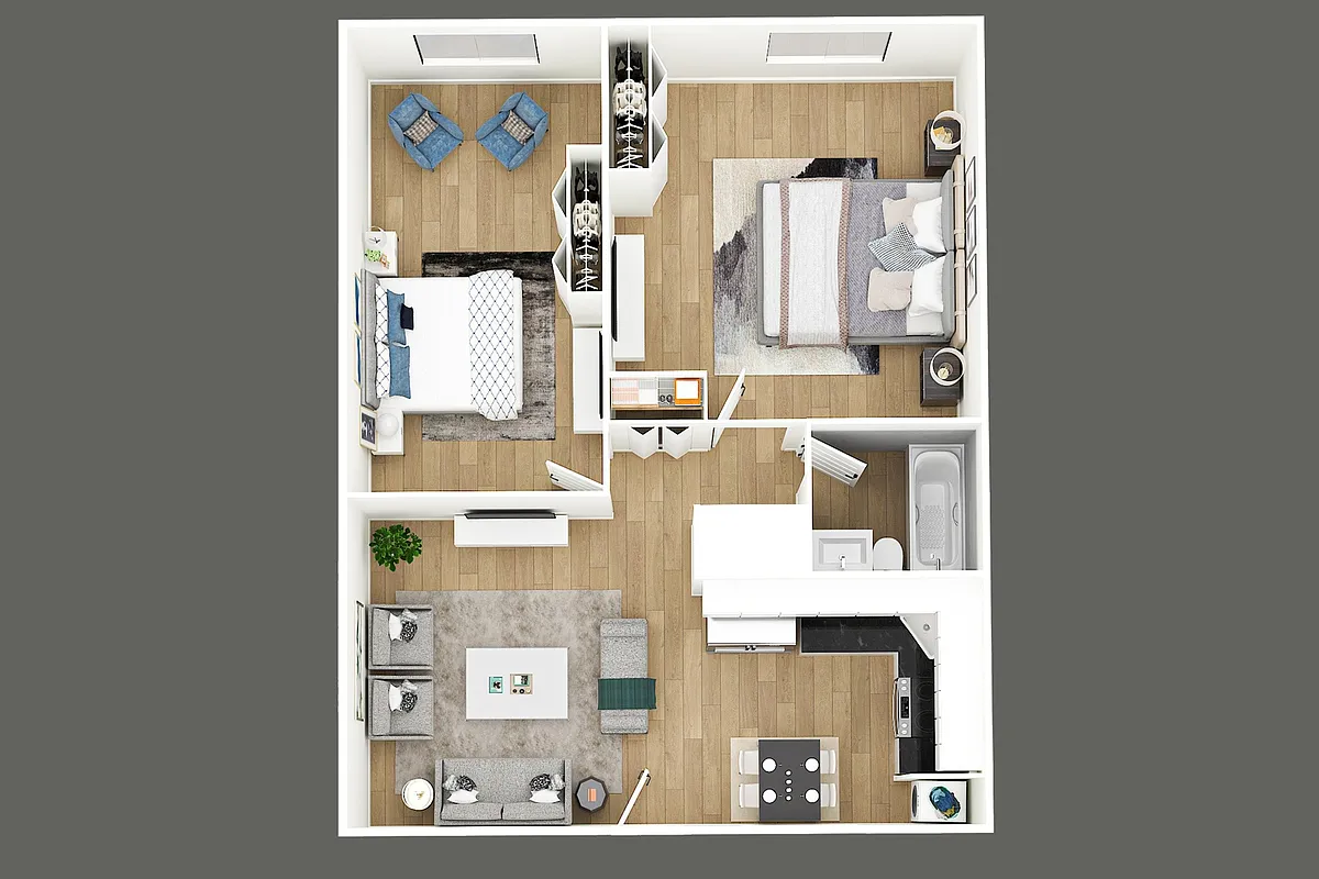 Floor plan 2 Bed 1 Bath