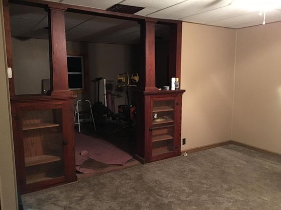 Living room showing built ins