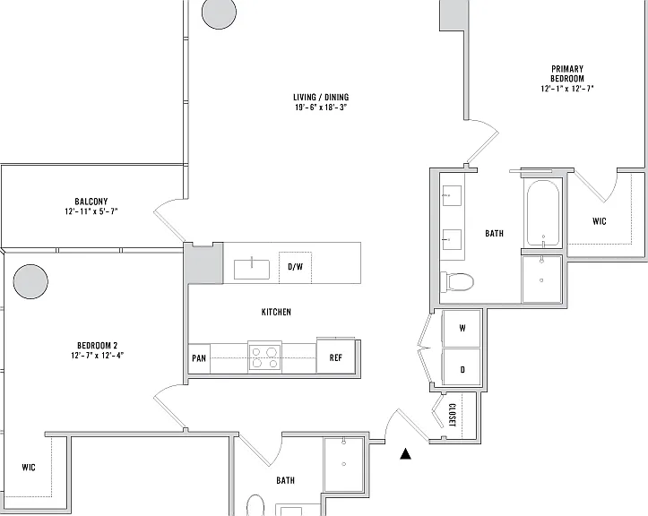Two Bedroom B-07 - 1273 Sq. Ft. - L43-44 Two Bedroom B-07 - 1273 Sq. Ft. - L43-44