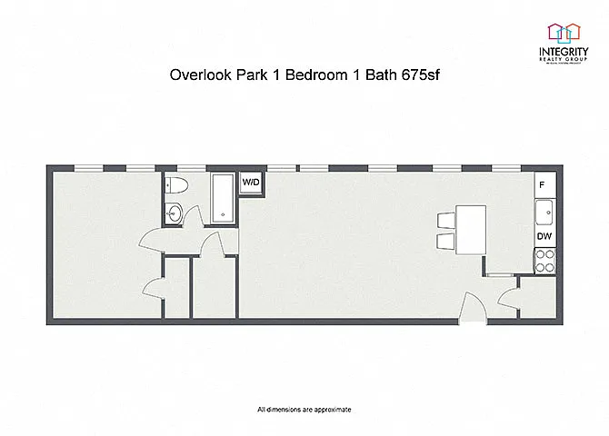 Floor plan Overlook Park 1 Bedroom 1 Bath A