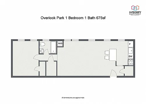 Floor plan Overlook Park 1 Bedroom 1 Bath A