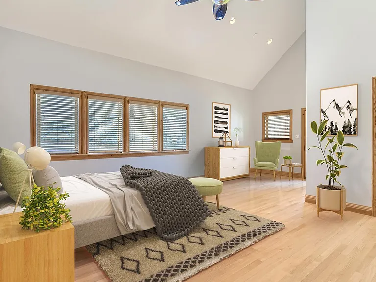 Bedroom 1. This image shows a virtually furnished space. Bedrooms come unfurnished.