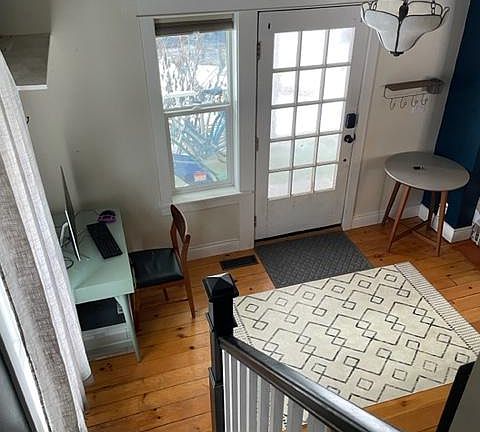 View from stairwell to entryway