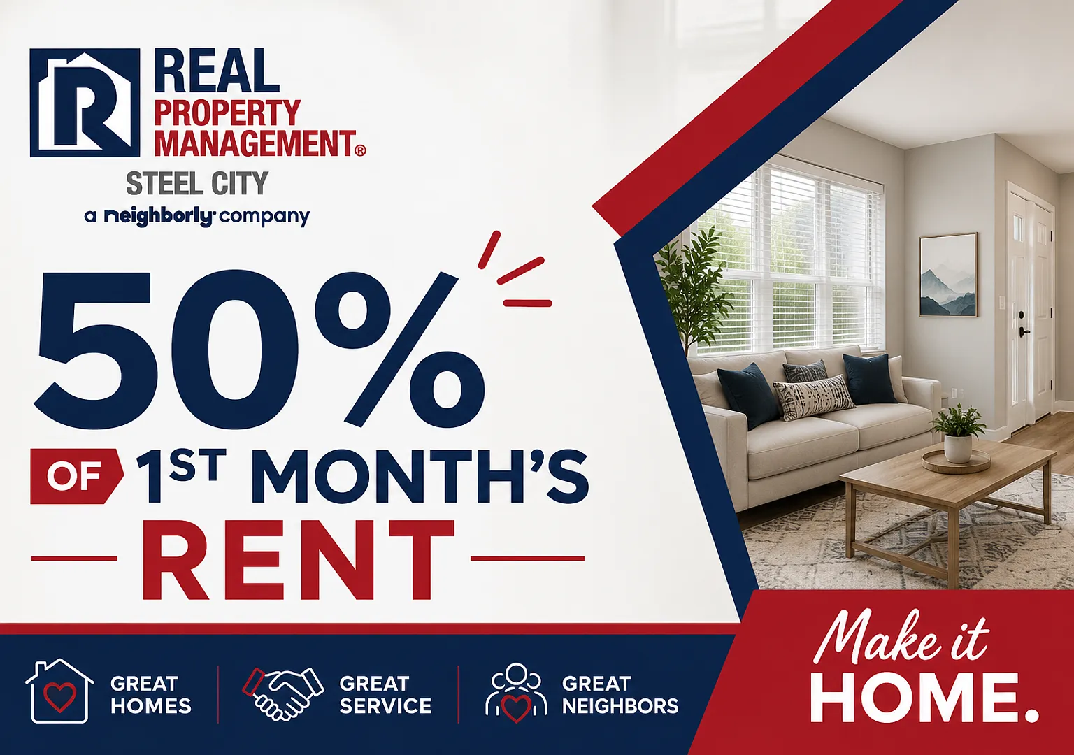50% Off First Month's Rent- Call Today! — Photo 1