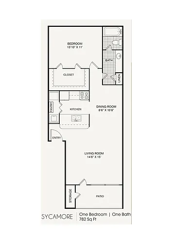 Floor plan 1 bedroom 1 bathroom