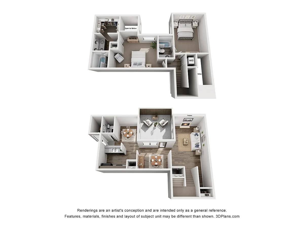 Floor plan B2 | 2 Bed | 2.5 Bath