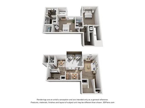 Floor plan B2 | 2 Bed | 2.5 Bath