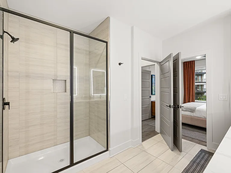Model Bath with Walk-in Glass Shower