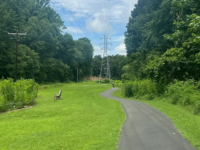 The trail behind the house connects to the American Tobacco Trail!