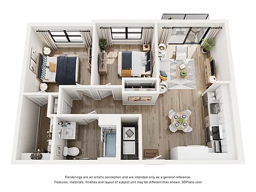 Floor plan 2Bx1B