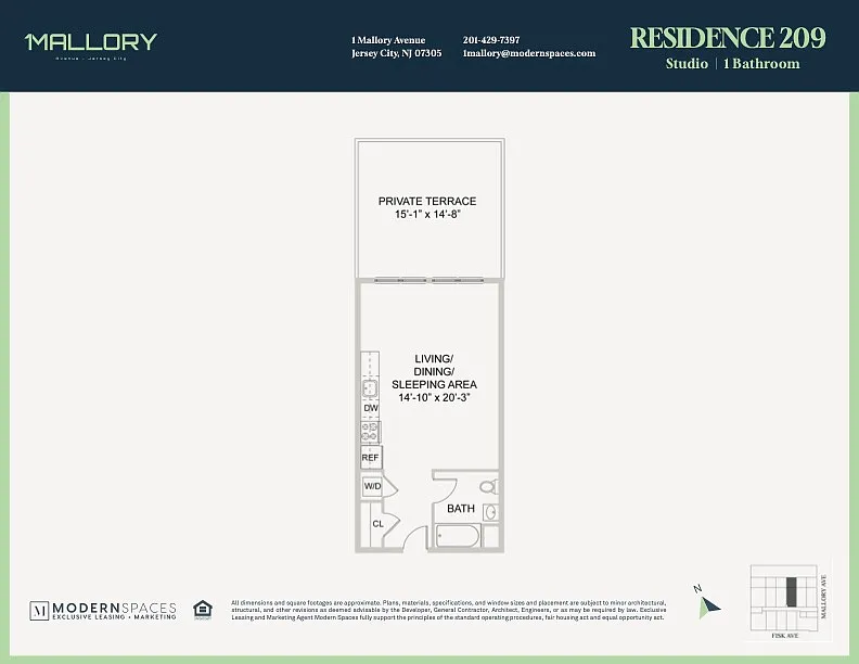 Floor plan Studio balcony 09