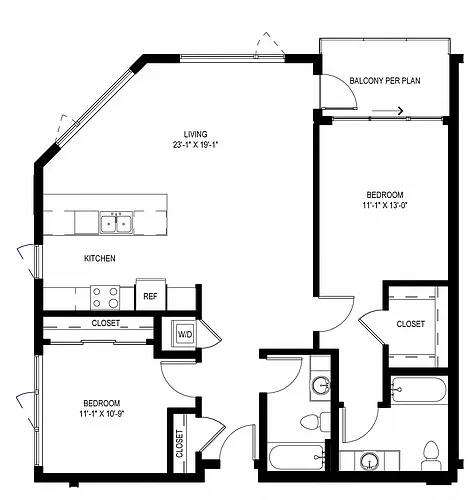 Floor plan Two Bedroom C2