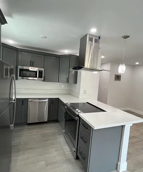 All new custom cabinets and high-end stainless steel appliances. 2 lazy Susan cabinets