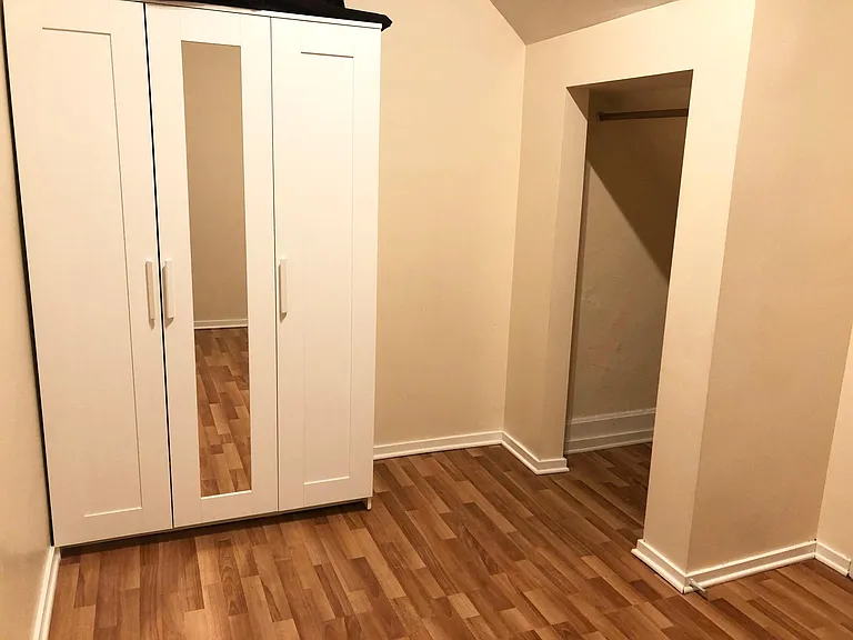 Master bedroom fits either a king or queen bed, and there are 2 closets in this room.
