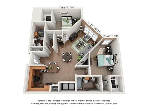 Floor plan 2 Bedroom C