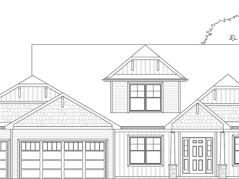 Standard front elevation of the Ashton plan.