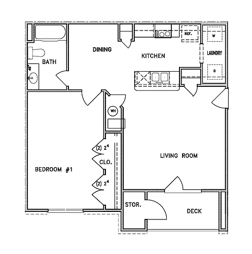 Floor plan 1 Bedroom 1 Bath