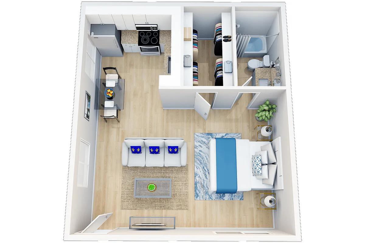 Floor plan Extra Large Studio With Separate Sleeping Area