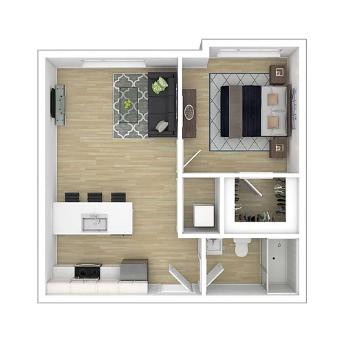 Floor plan 1 Bedroom 1 Bathroom - 309