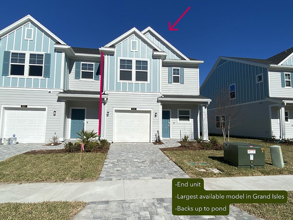 -End/corner unit
-Largest available model at Grand Isles @ Beachwalk
-Back overlooking the pond