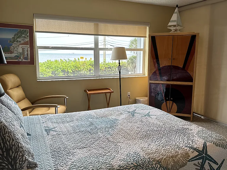 Master bedroom overlooks the Atlantic Ocean.