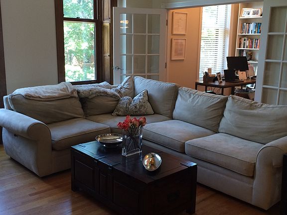 Living room looking into office