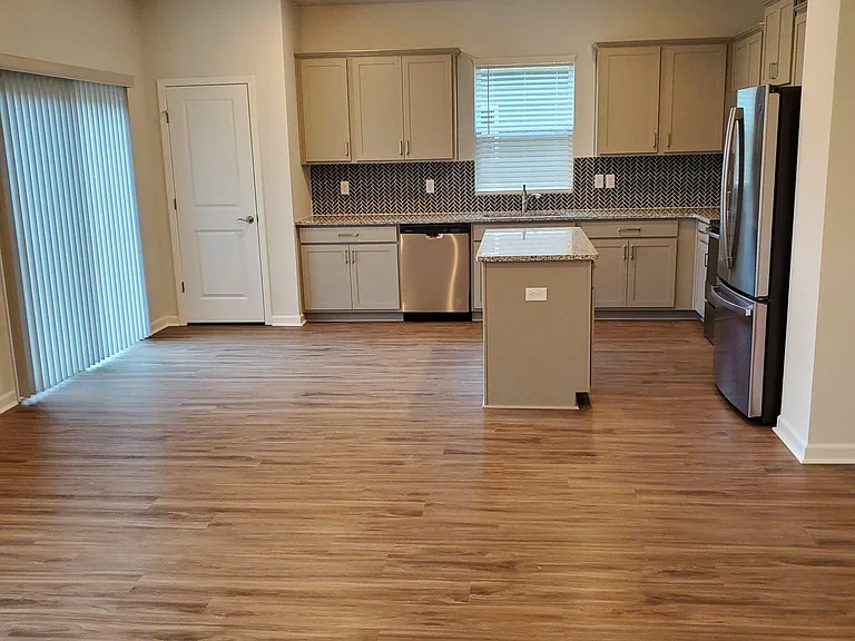 Kitchen / Dining area with upgraded vertical blinds