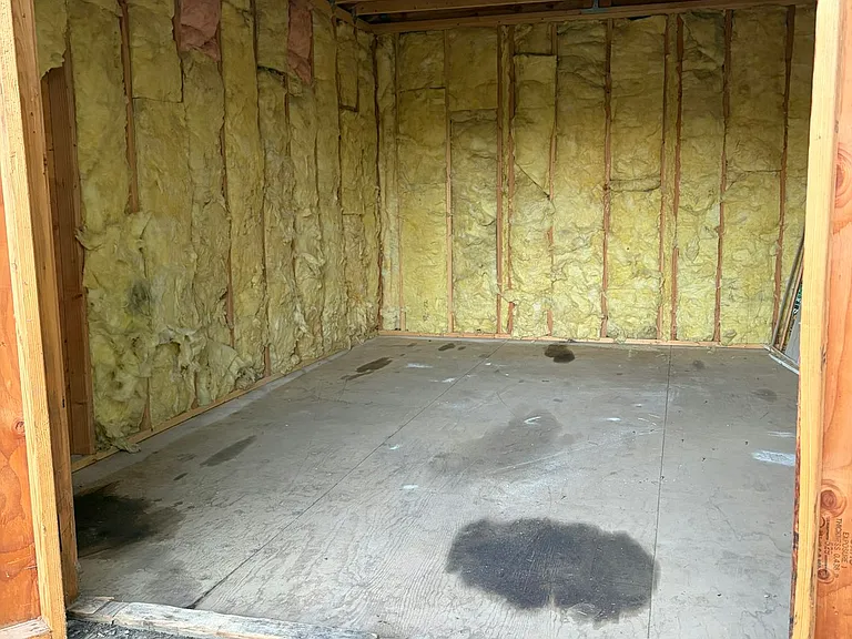 Inside shed