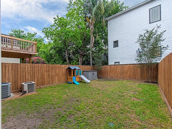 Backyard large enough for a pool.