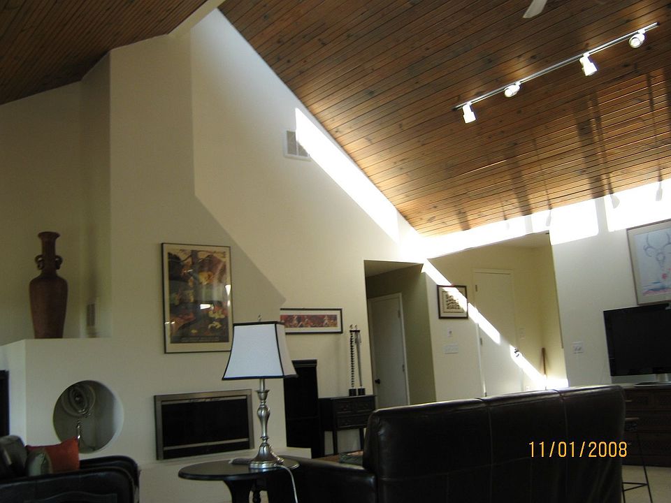 Vaulted ceiling in living room