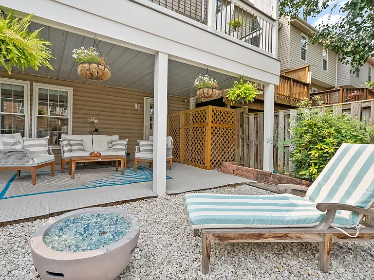 Backyard with fire pit