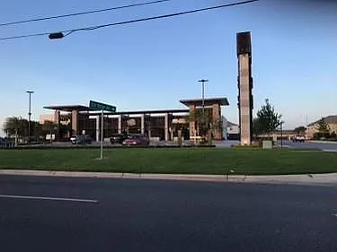 Plaza by the entrance to the subdivision, walking distance