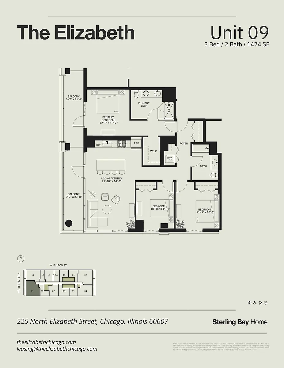 Floor plan 09 - 3Bed/2bath, Balcony