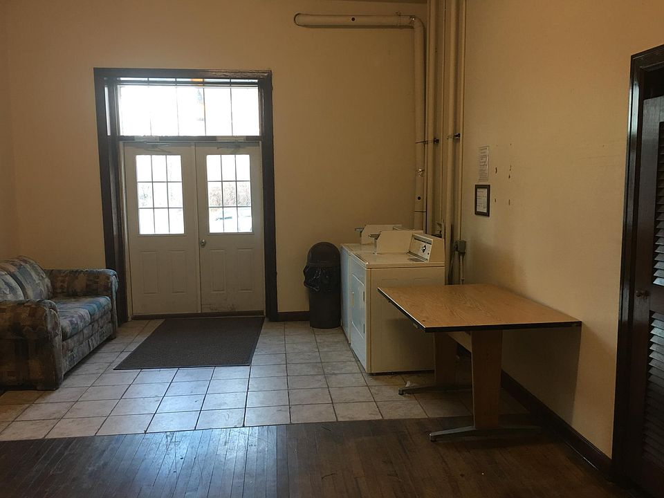 Laundry area at front door