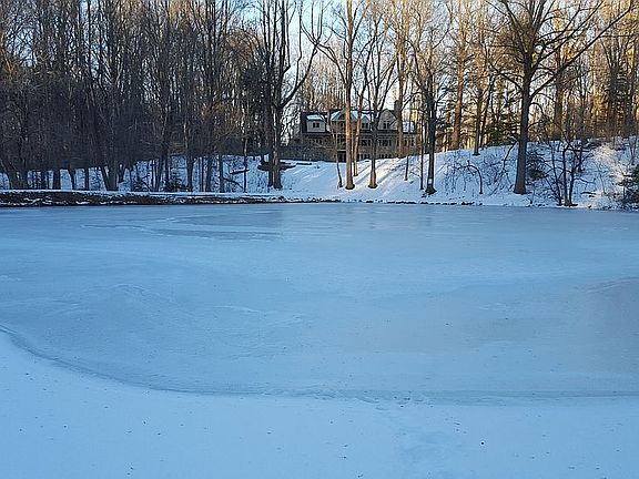 Ice skating at pond