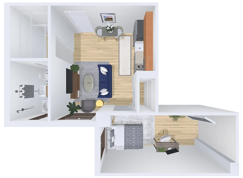 Floor plan 1bd/1b 14
