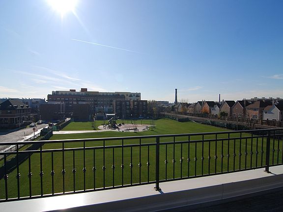 View from the roof deck to park