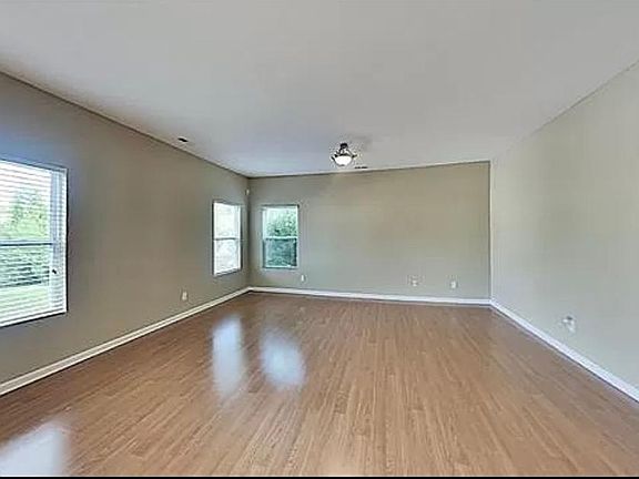 Open living and dining area