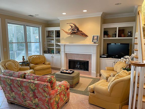 Living room with fireplace