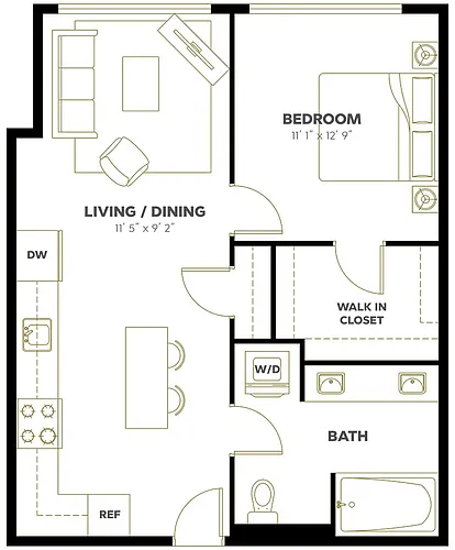 Floor plan 1X1 C2