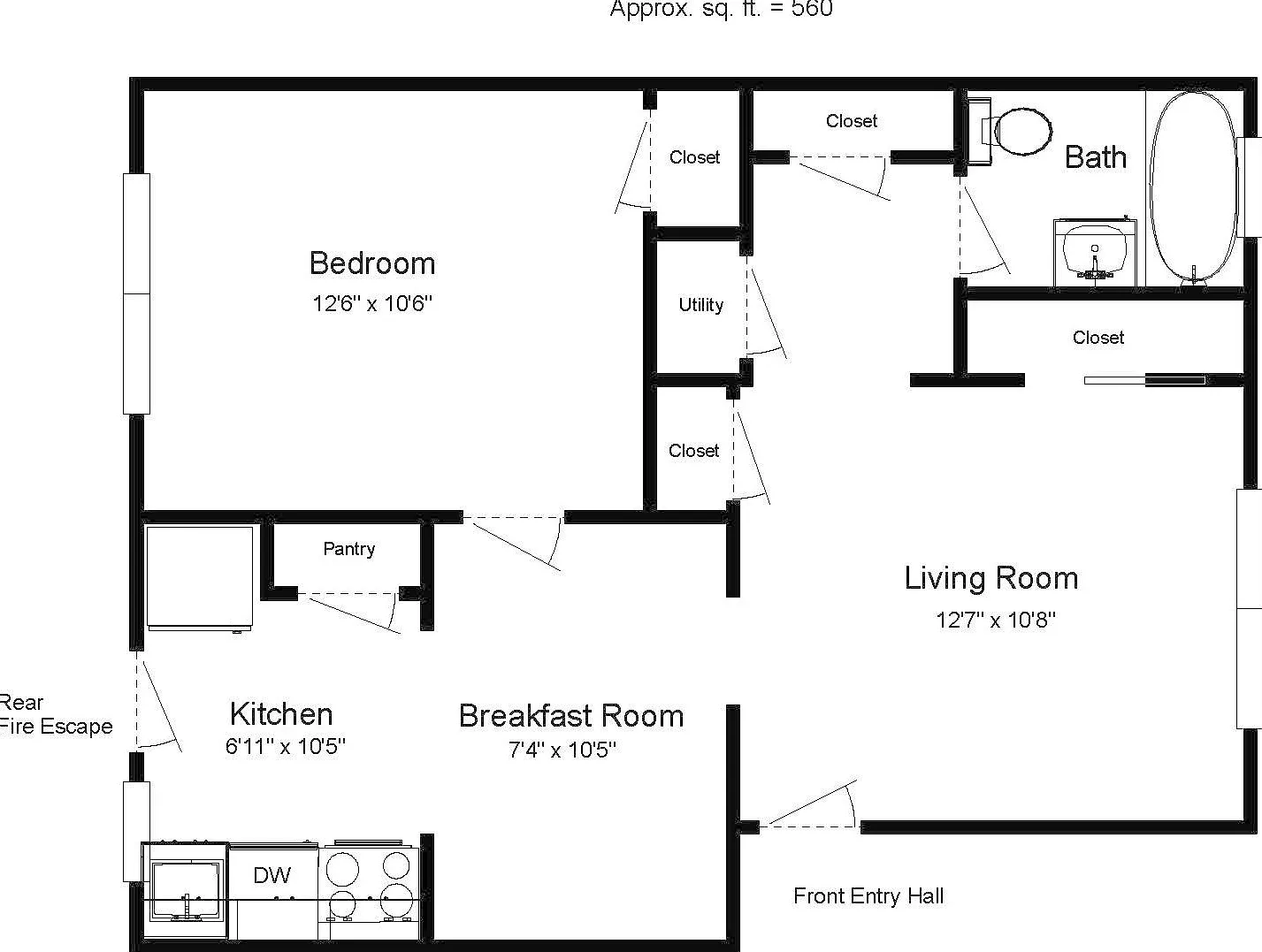 1 bed, 550 sqft, $840 — Photo 3