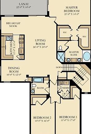 2,100 Sq Ft layout