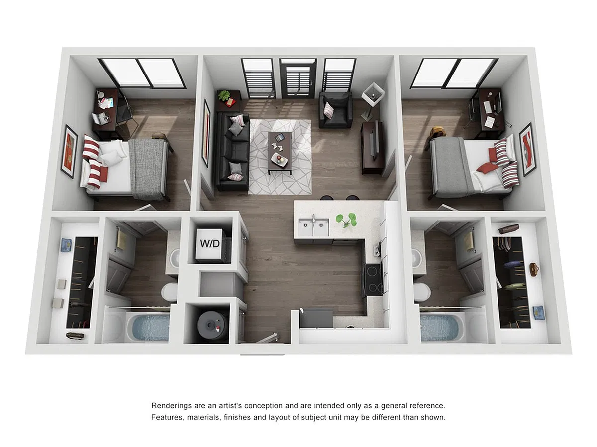 Floor plan 2BR/2BA - The Ranger