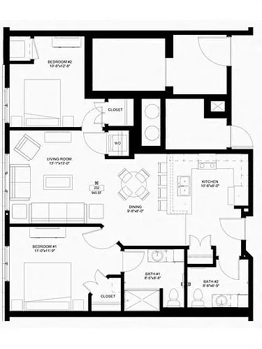 Floor plan Two Bedroom - C