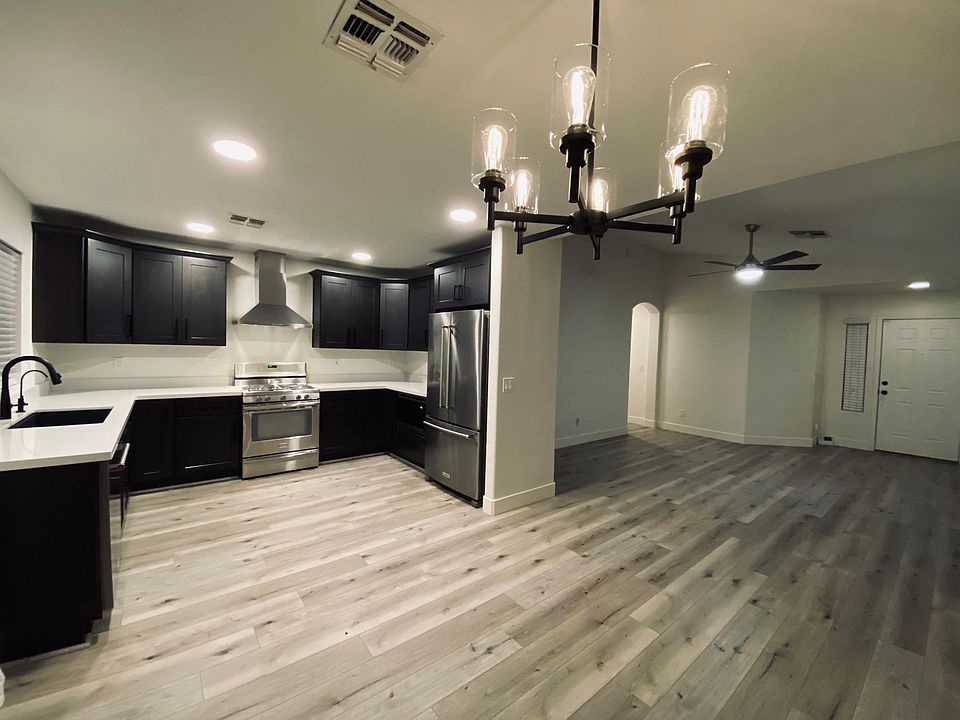 Dining area facing kitchen / living room