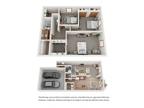 Floor plan 3 Bed | 1.5 Bath 2-Story + Closet