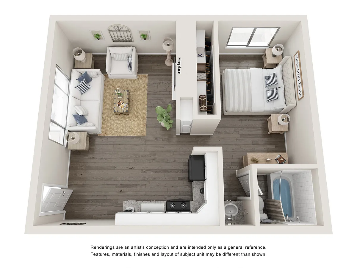 Floor plan One Bedroom B